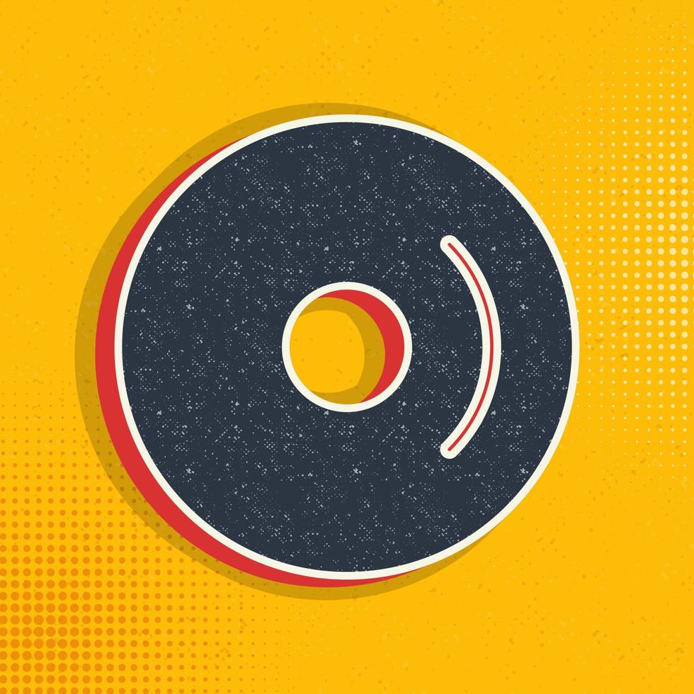 cd, disk, dvd pop art, retro icon. Vector illustration of pop art style on retro background