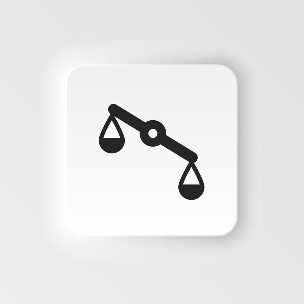 Misbalance, justice, scale neumorphic style vector icon. Simple element illustration from UI concept. Misbalance, justice, scale neumorphic style vector icon. Finance concept vector illustration. .