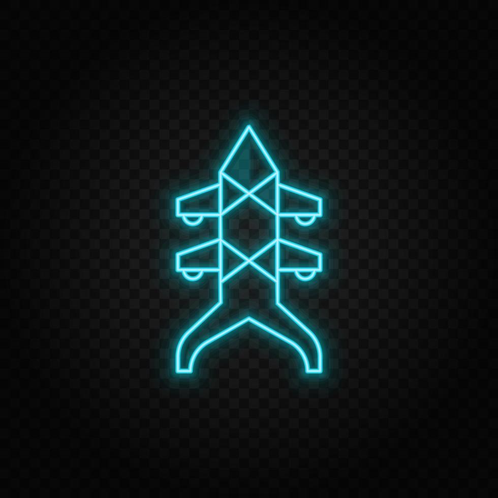 architecture and city neon vector icon. Blue and yellow neon vector icon. Vector transparent background