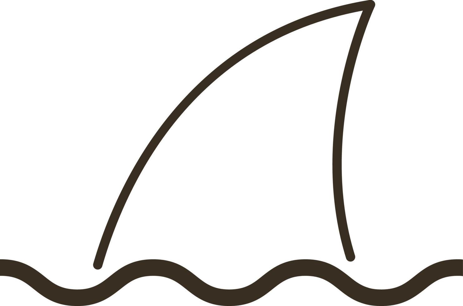 Line vector icon sea, shark, business. Outline vector icon on white background