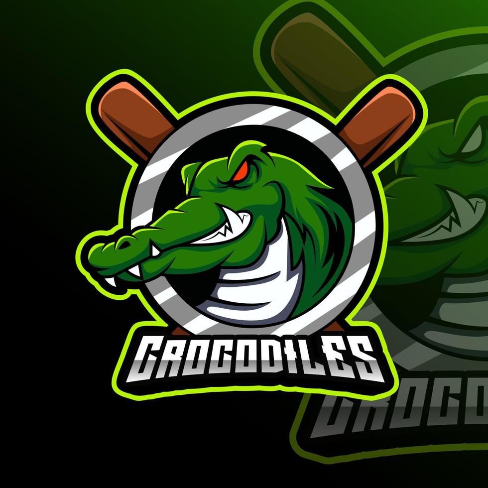 cocodrilos béisbol animal equipo Insignia vector