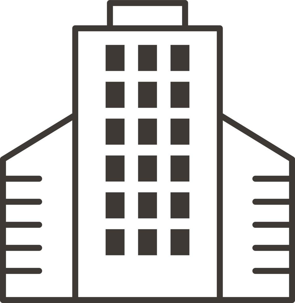 Building, outline, icon - Building vector icon on white background