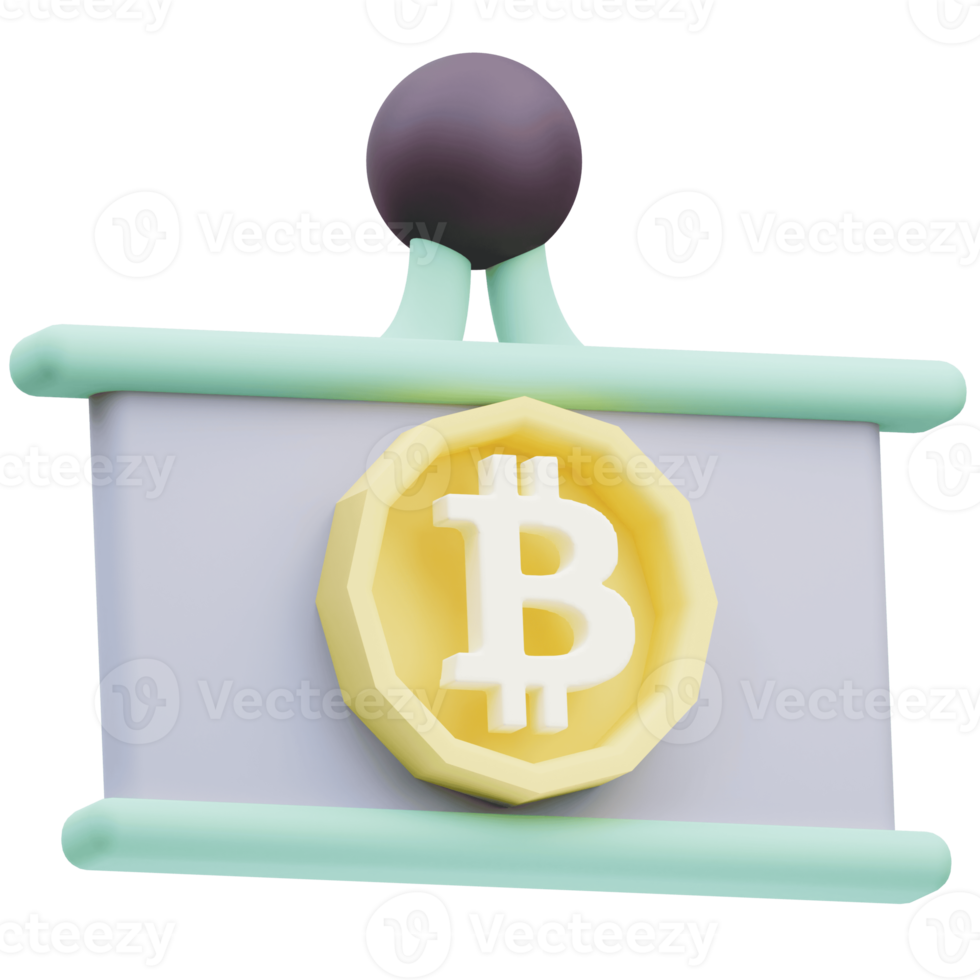 Cryptocurrency Presentation 3D Illustration png