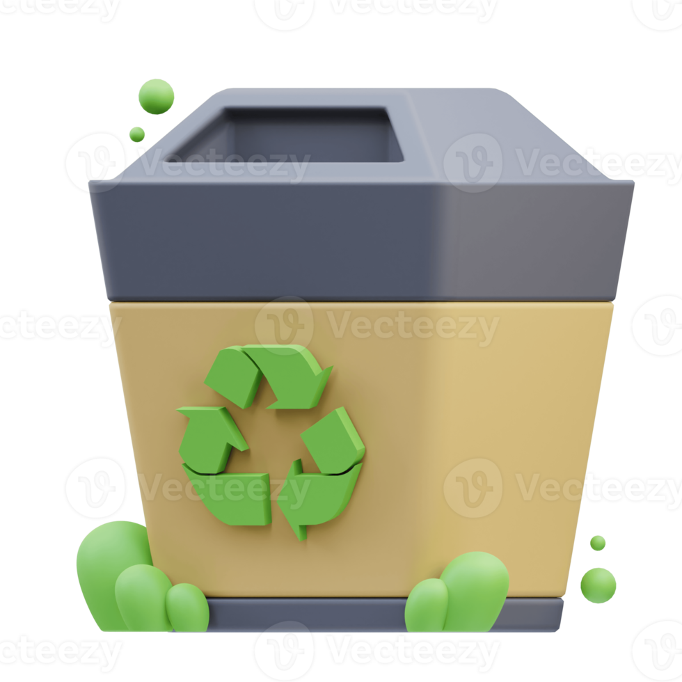 Recycle Bin 3D Illustration png