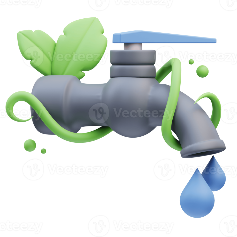 Save Water 3D Illustration png