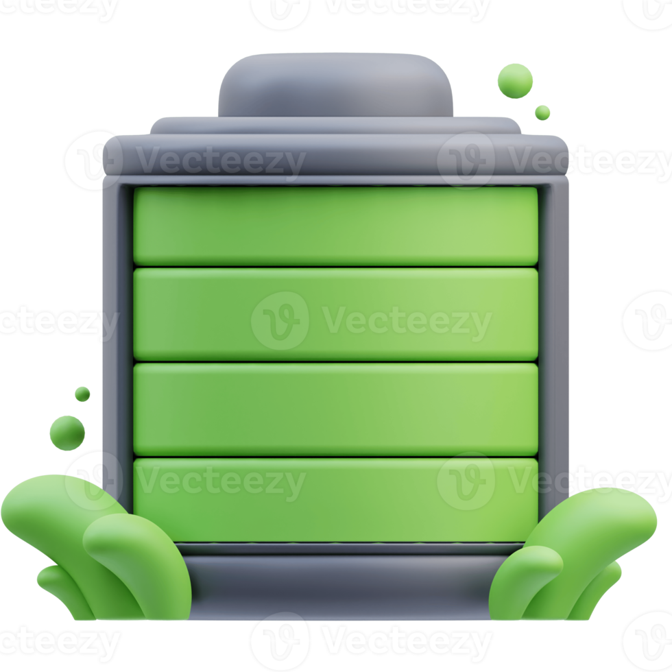 Eco Battery 3D Illustration png