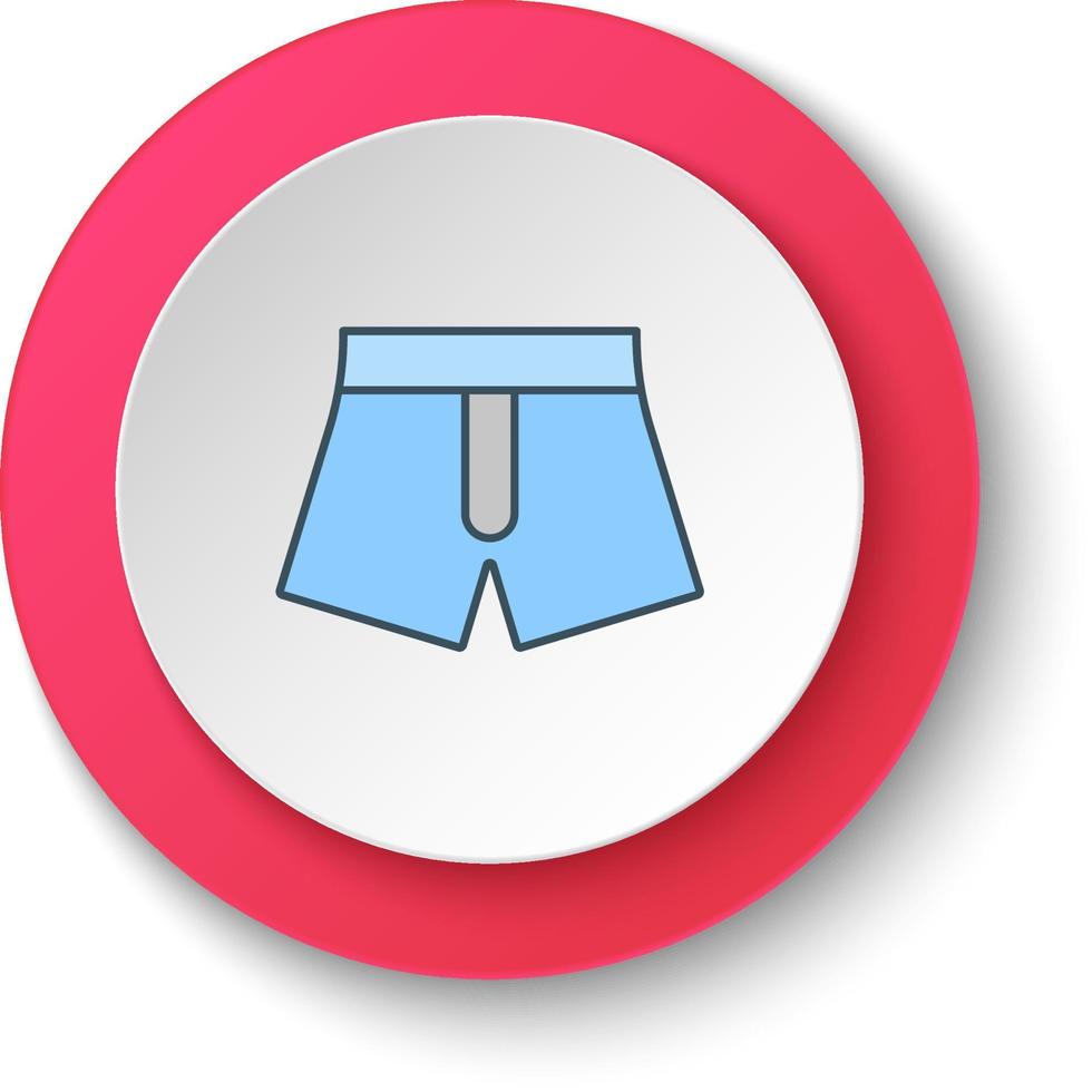 redondo botón para web icono, Boxer calcetería. botón bandera redondo, Insignia interfaz para solicitud ilustración en blanco antecedentes vector