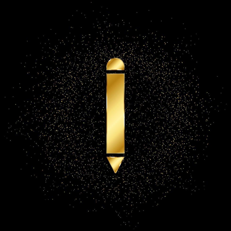 pencil gold icon. Vector illustration of golden particle background. isolated vector sign symbol - Education icon black background .