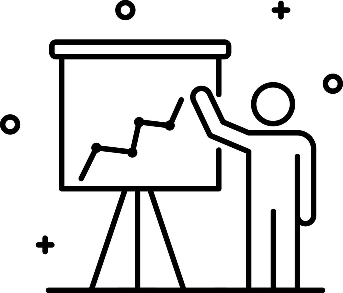 Presentation vector icon on transparent background. Outline Presentation vector icon.