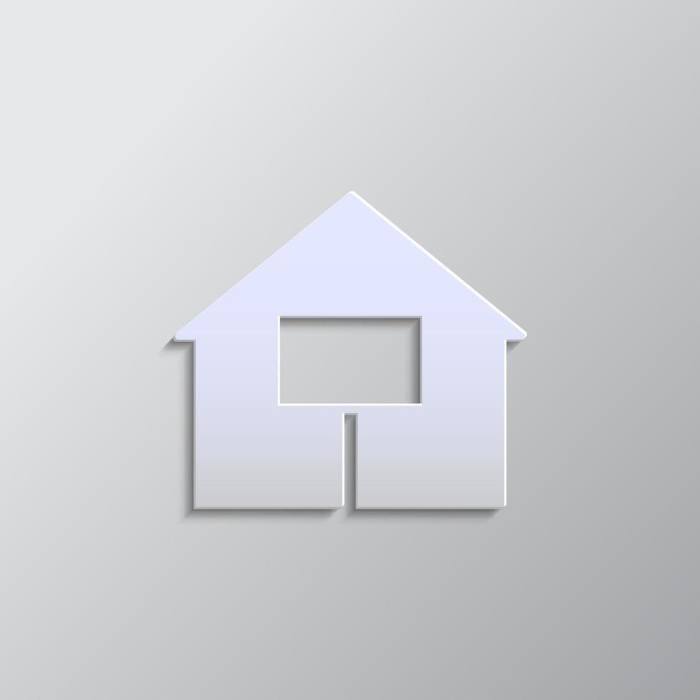 gris color vector fondo- papel estilo vector icono, casa, vendido papel estilo, icono