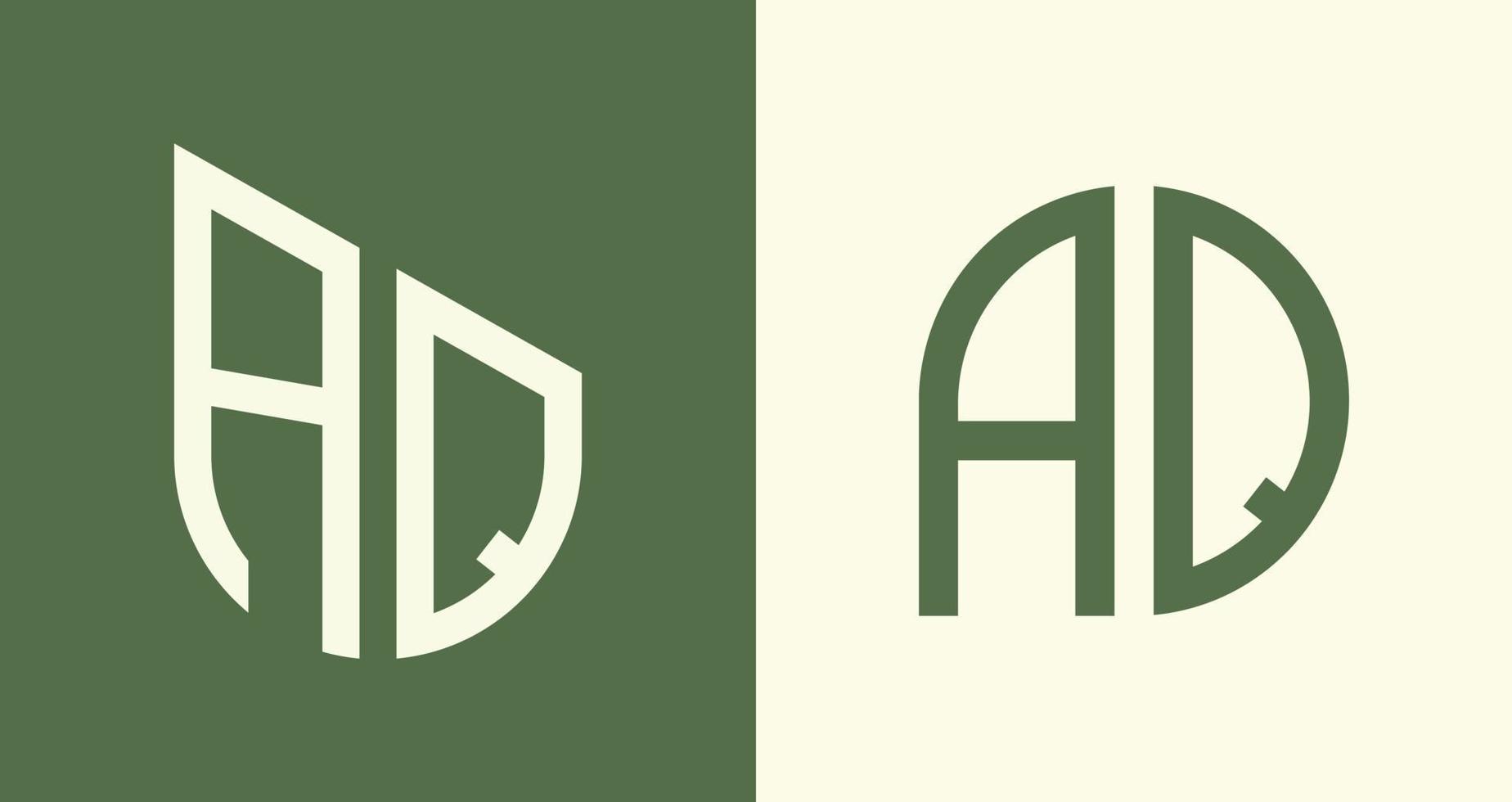 Creative simple Initial Letters AQ Logo Designs Bundle. vector