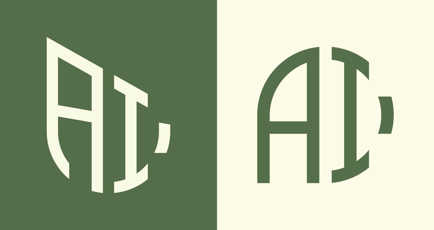 Creative simple Initial Letters AI Logo Designs Bundle. vector