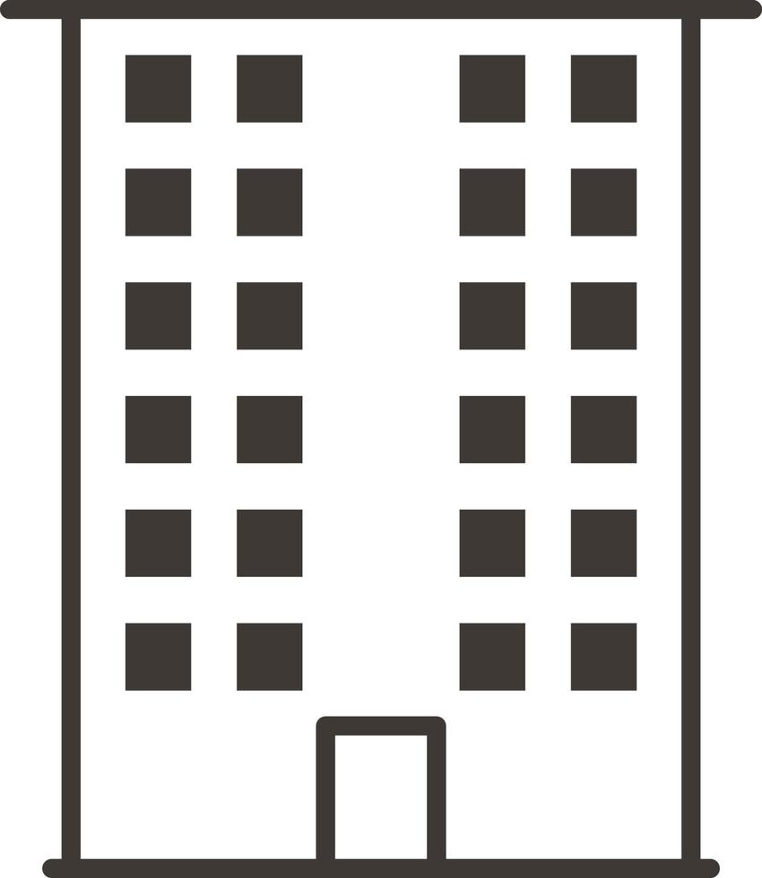 Building, outline, icon - Building vector icon on white background