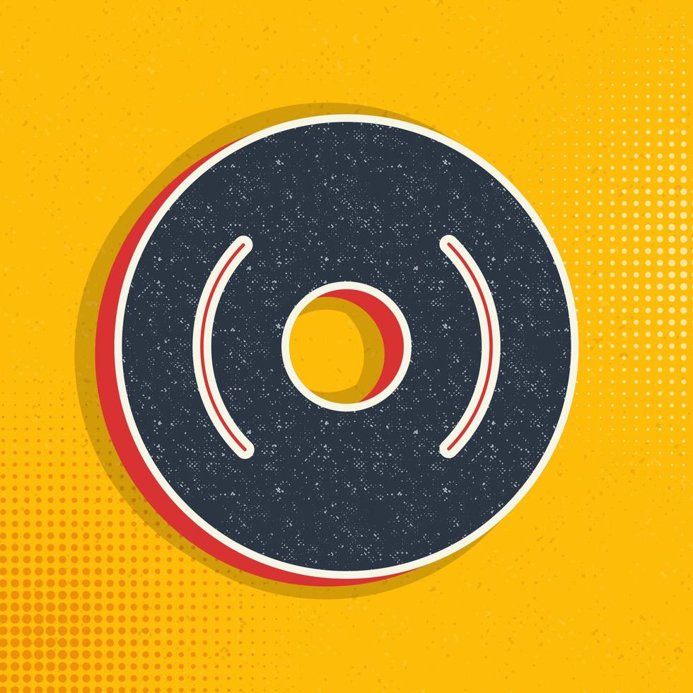 cd, disk, dvd pop art, retro icon. Vector illustration of pop art style on retro background