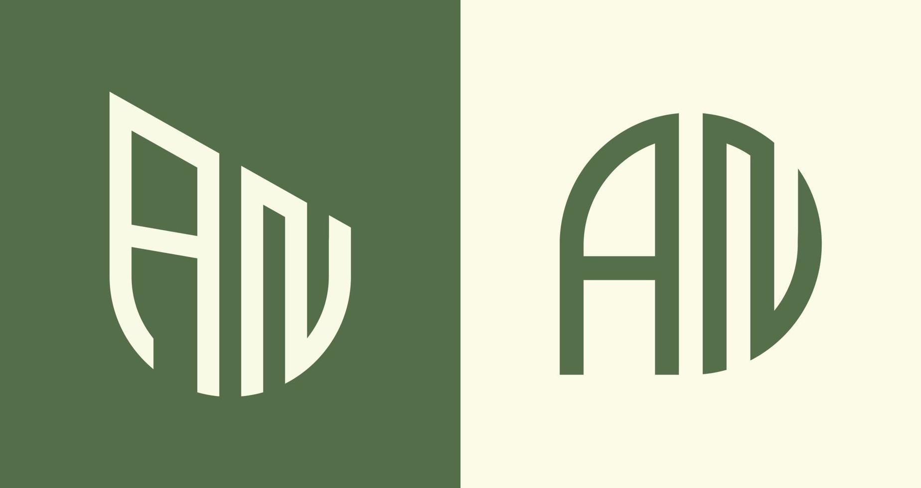 Creative simple Initial Letters AN Logo Designs Bundle. vector