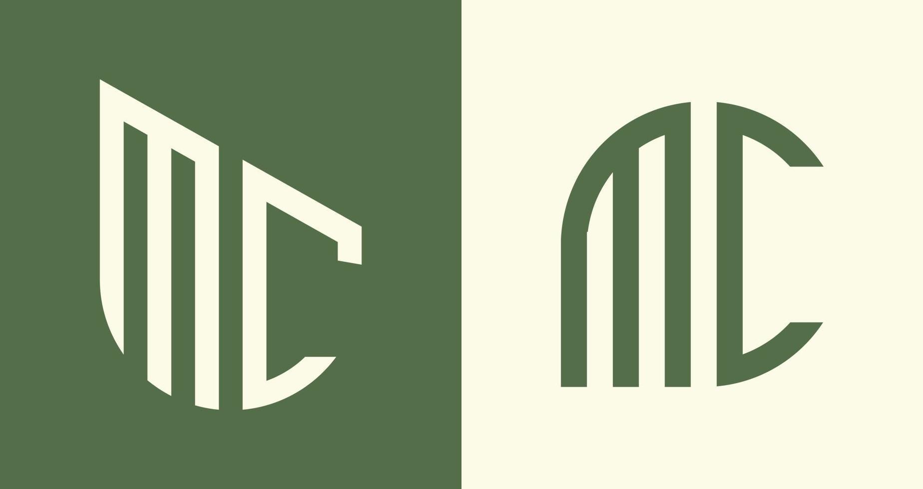 Creative simple Initial Letters MC Logo Designs Bundle. vector