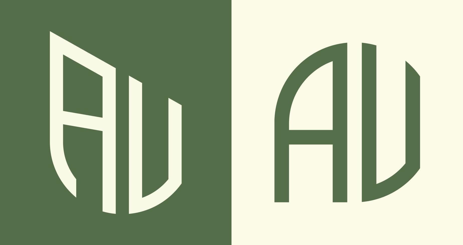 Creative simple Initial Letters AV Logo Designs Bundle. vector