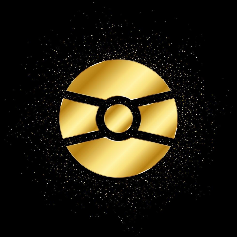 cd, disk, dvd gold icon. Vector illustration of golden particle background. isolated vector sign symbol - Education icon black background .