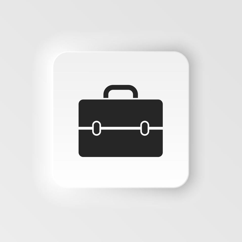 Briefcase icon - Vector. Simple element illustration from UI concept. Briefcase icon neumorphic style vector icon .