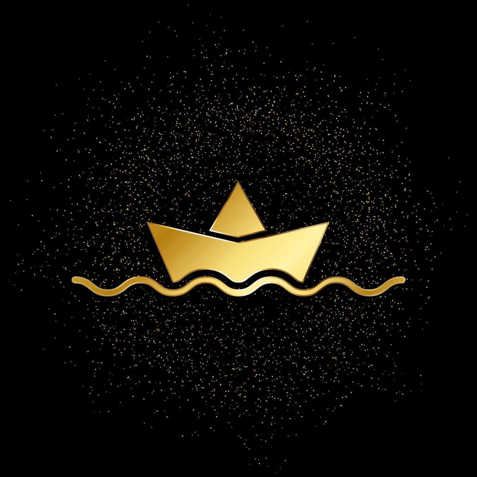 boar, paper, sea, business gold icon. Vector illustration of golden particle background. gold icon