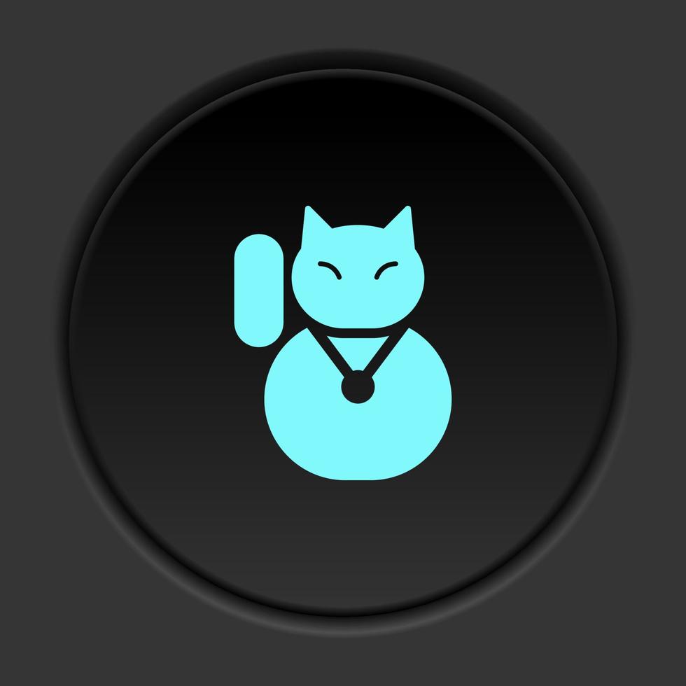 Round button icon, Path, business, strategy. Button banner round, badge interface for application illustration on dark background vector