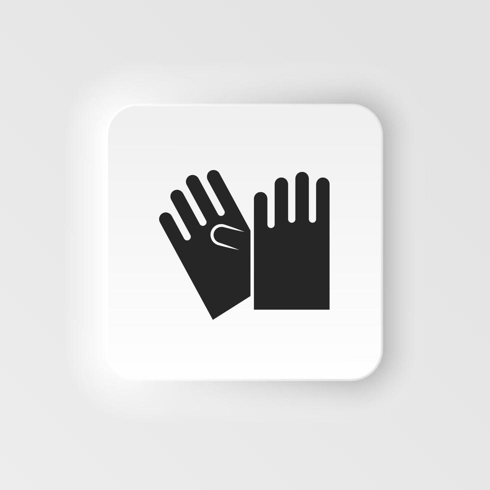 icon latex gloves. gloves neumorphic style vector icon icon. gloves, neumorphic style neumorphic style vector icon illustration.