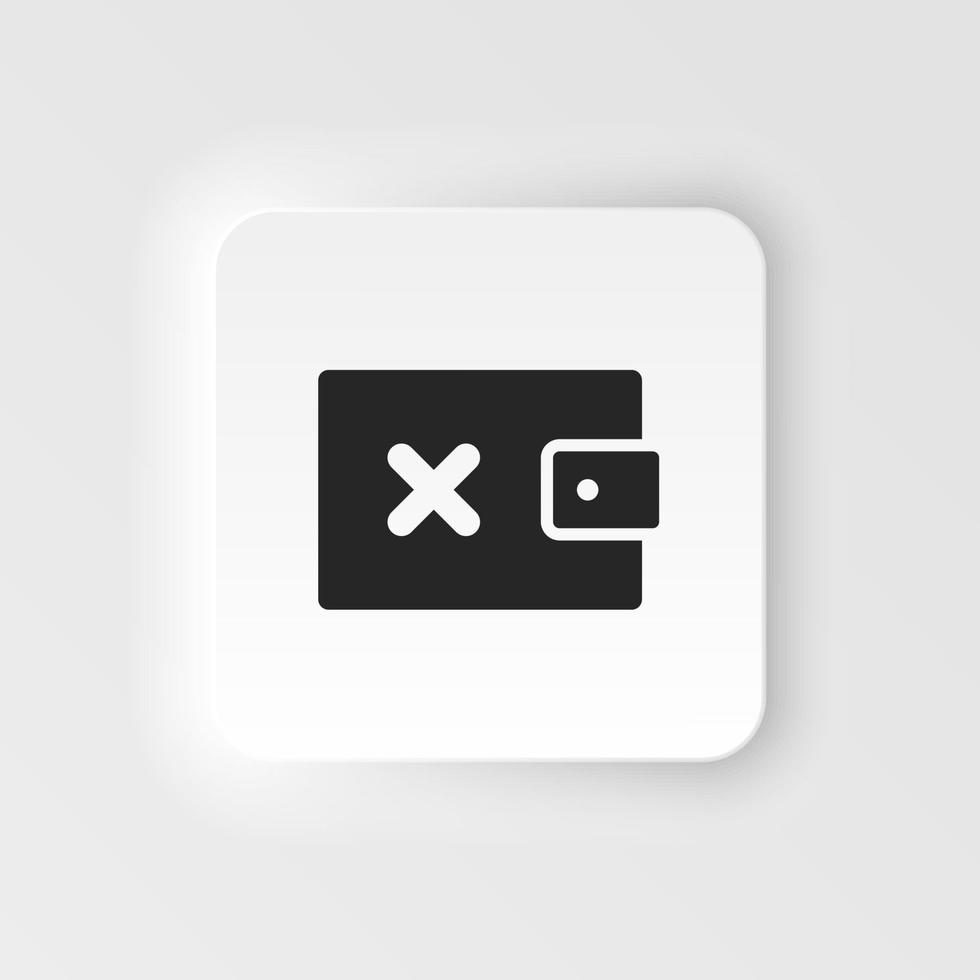 Delete, money, wallet neumorphic style vector icon. Simple element illustration from UI concept. Delete, money, wallet neumorphic style vector icon. Finance concept vector illustration. .