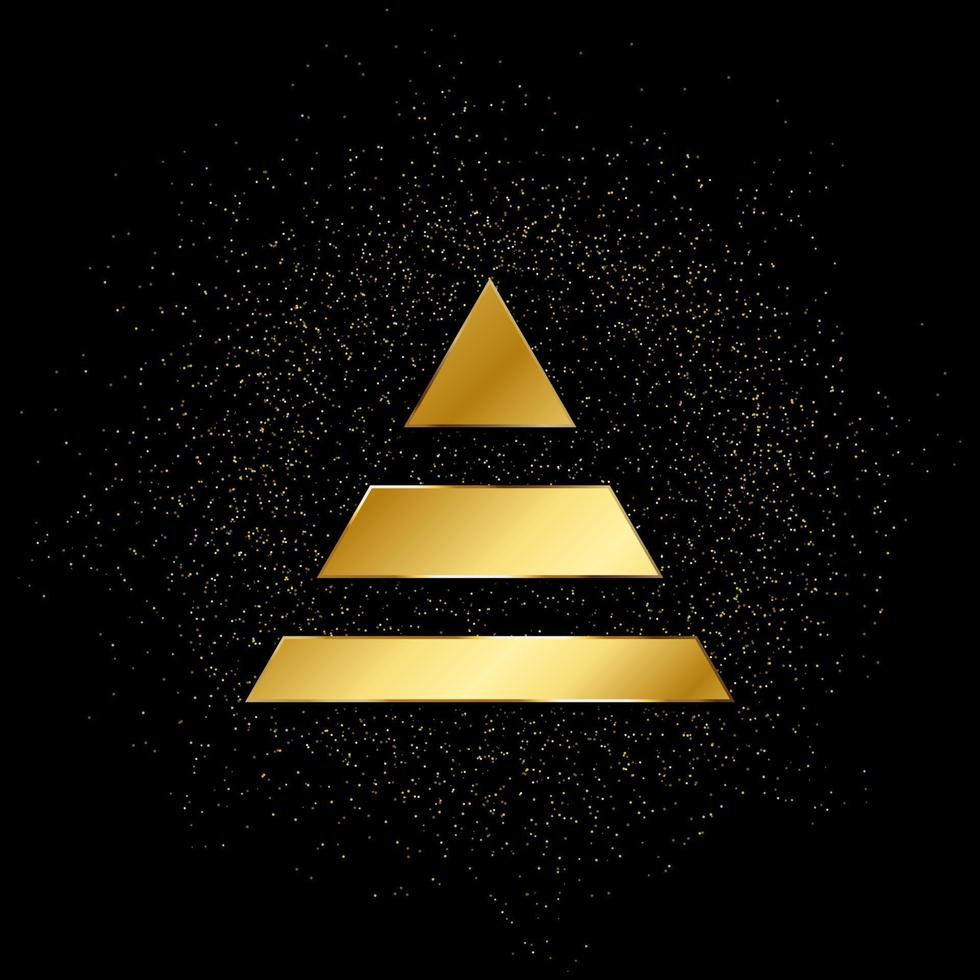 career, finance, pyramid gold icon. Vector illustration of golden particle background. gold icon