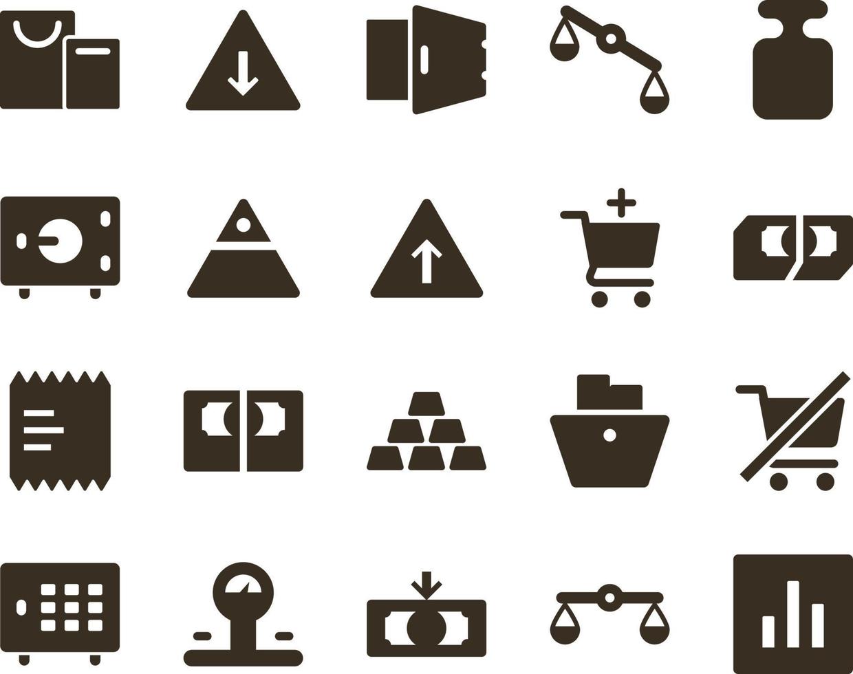 Money and finance icon set, analytics, graph. Investment, banking, money and finance icons on white background vector