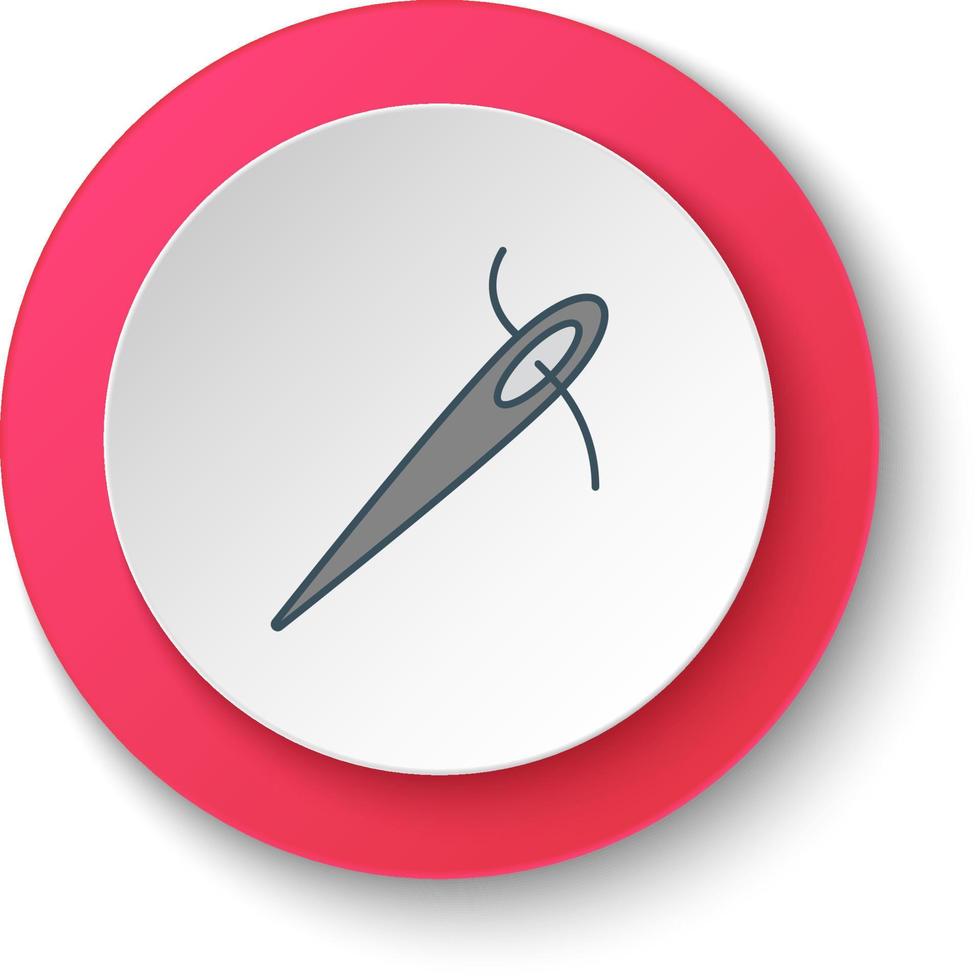 redondo botón para web icono, artesanía aguja. botón bandera redondo, Insignia interfaz para solicitud ilustración en blanco antecedentes vector