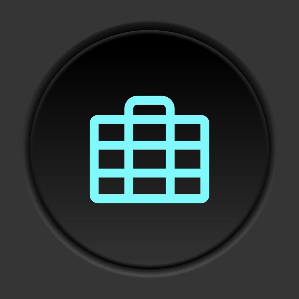 Round button icon, Ticket. Button banner round, badge interface for application illustration on dark background vector