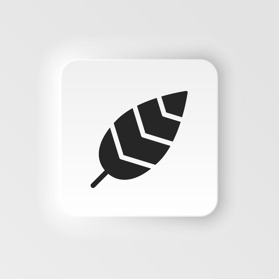 Bird feather icon - Vector. Simple element illustration from UI concept. Bird feather icon neumorphic style vector icon .