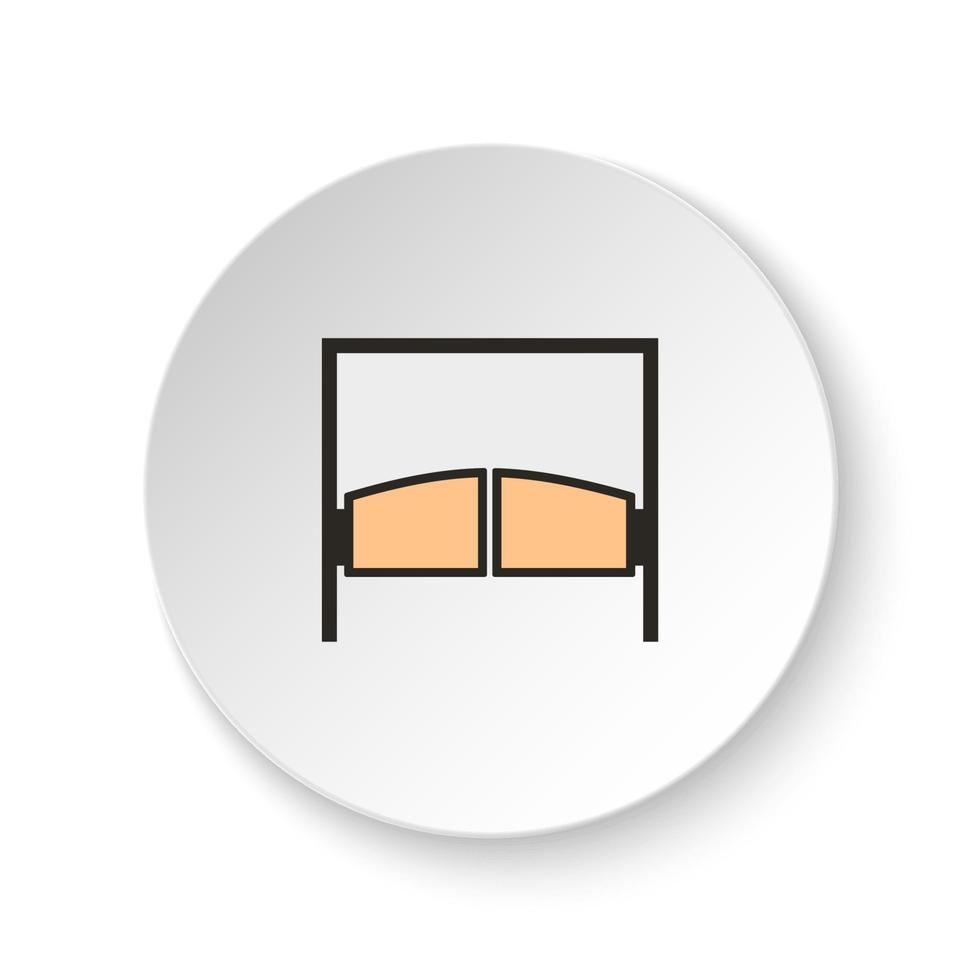 redondo botón para web icono, bar, puerta, icono. botón bandera redondo, Insignia interfaz para solicitud ilustración en blanco antecedentes vector
