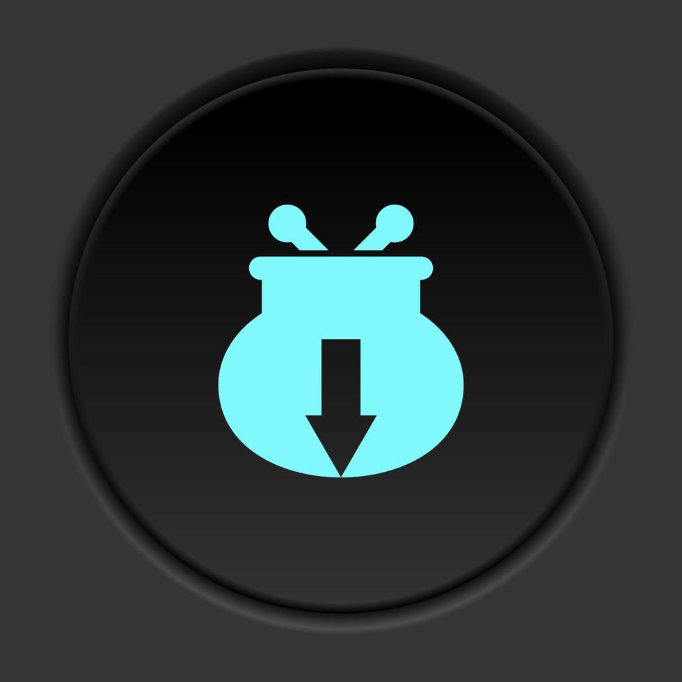 Round button icon, Cash, money, piggy bank. Button banner round, badge interface for application illustration on dark background vector