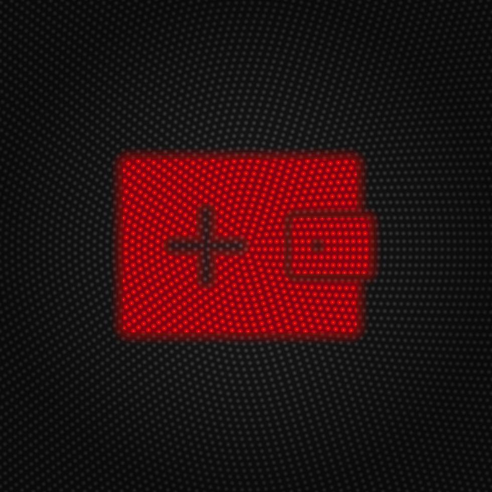 Add, money, wallet vector Light red color retro style vector icon on white background