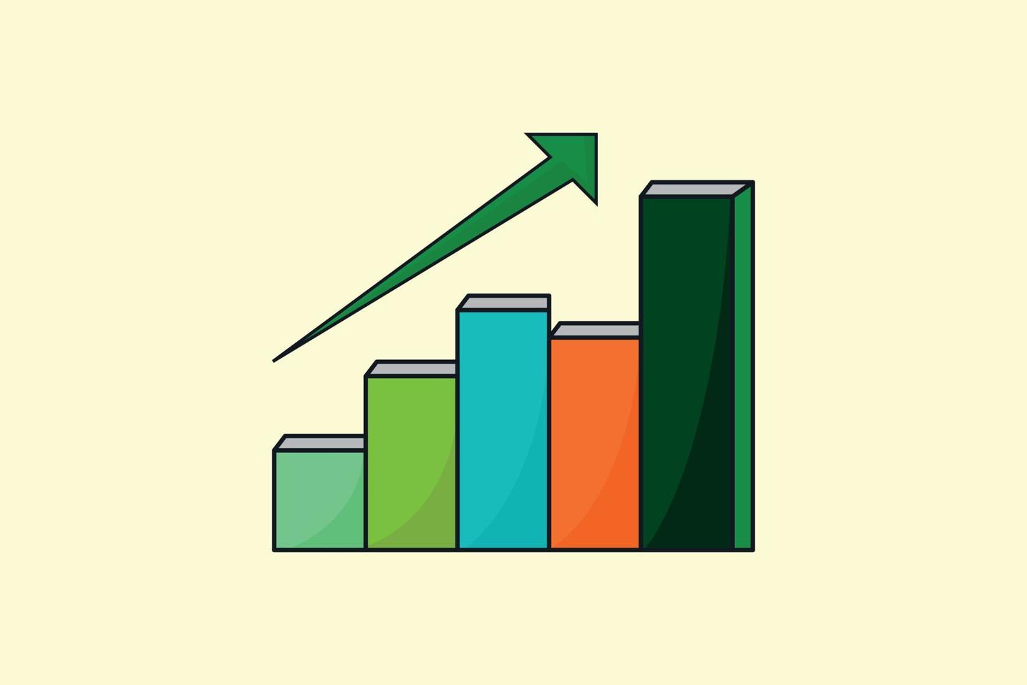 Business Chart Cartoon Style Illustration Design vector