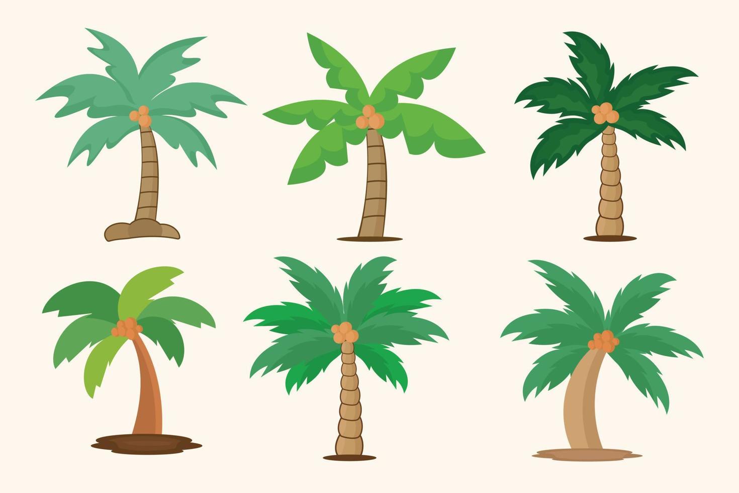 Set Of Coconut Tree Illustration Design vector