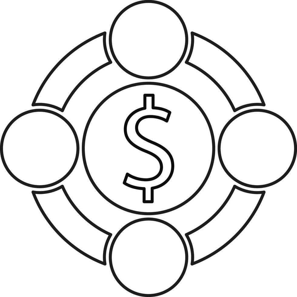 Line vector icon business, collaboration. Outline vector icon on white background