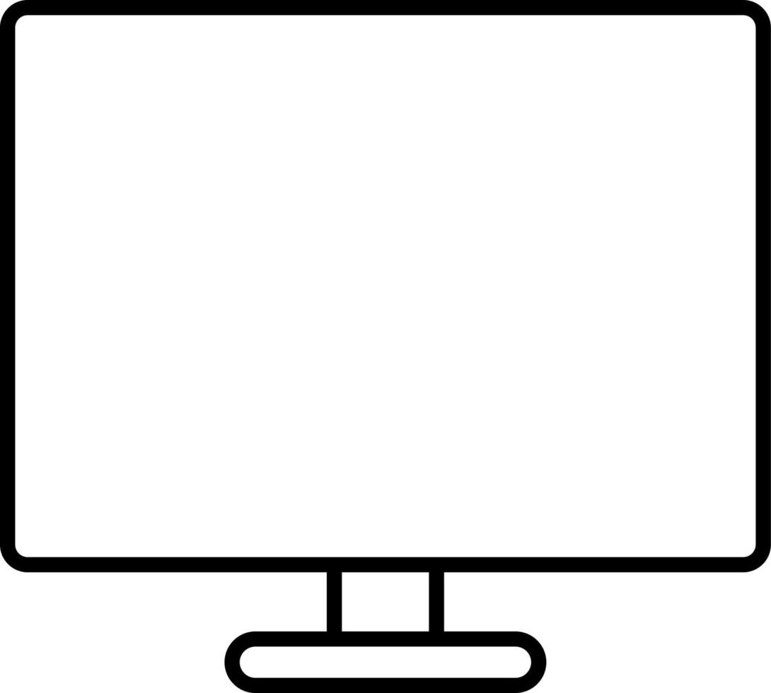 Line vector icon monitor, computer. Outline vector icon on white background