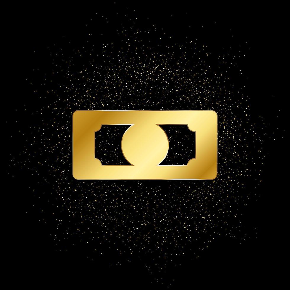 dinero, dólar oro icono. vector ilustración de dorado partícula antecedentes. oro icono