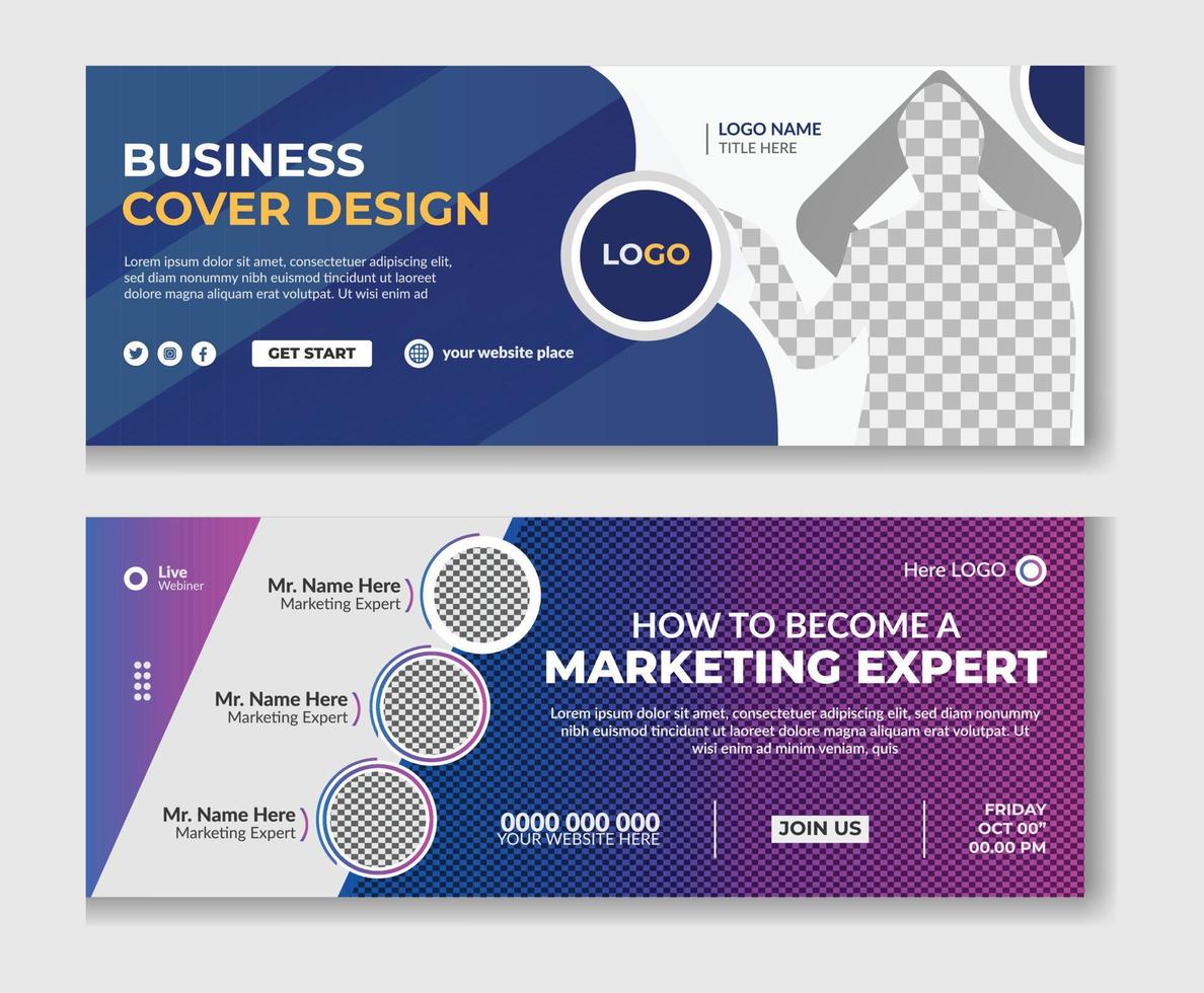 Corporate business social media design timeline cover template web banner design vector