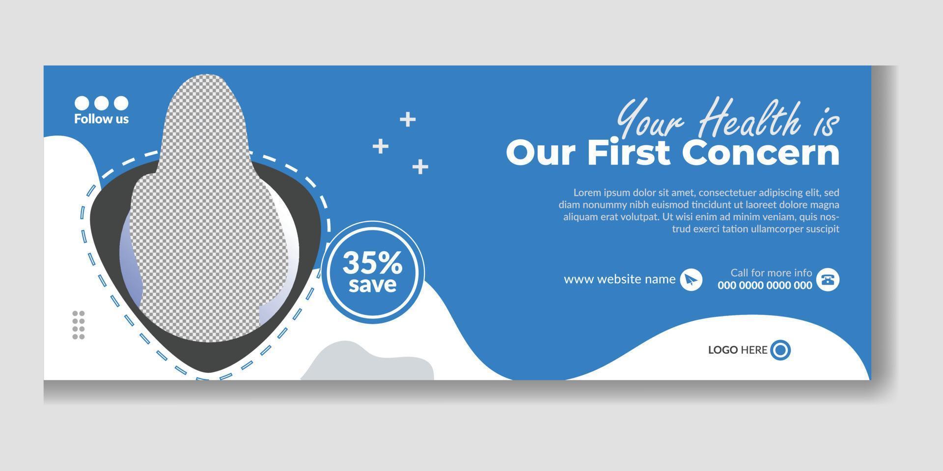 Medical timeline cover and web banner template pro Vector