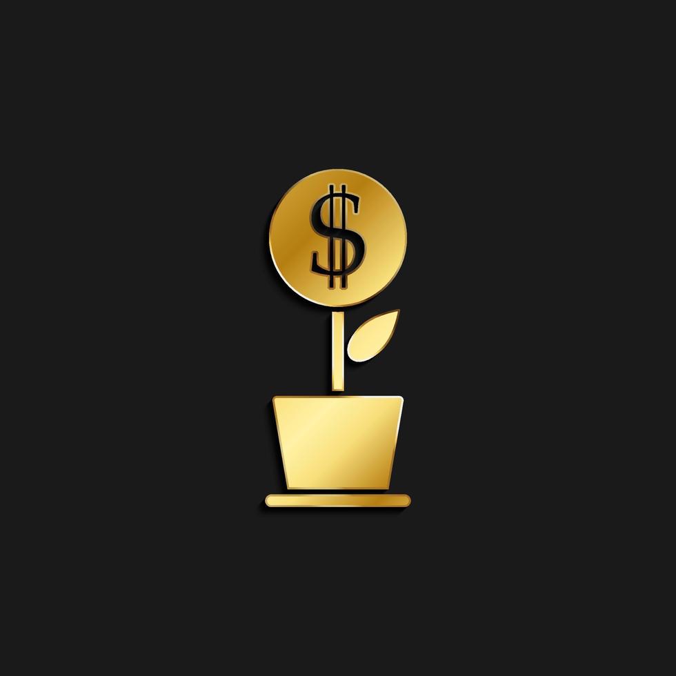 negocio proyecto, comercial oro icono. vector ilustración de dorado oscuro antecedentes. oro vector icono