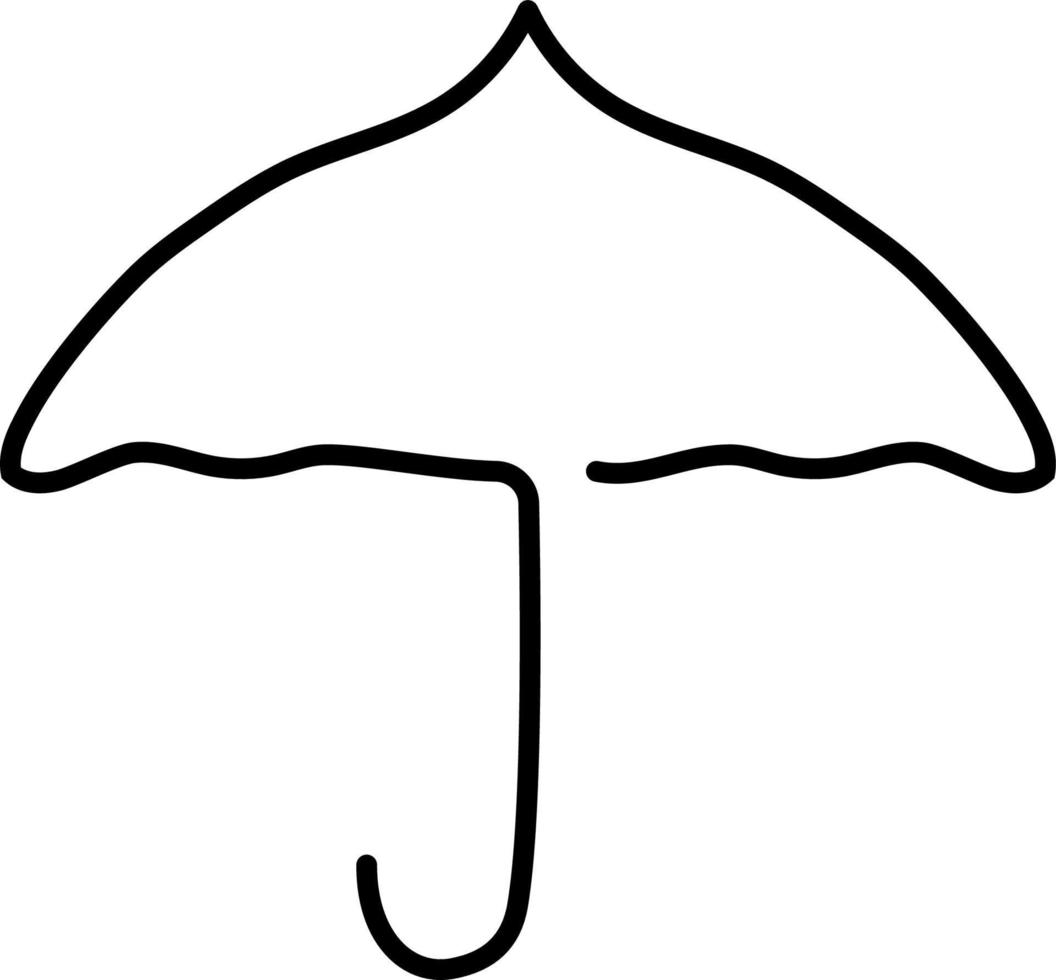 Continuous line drawing of umbrella. Template for your design. Vector illustration