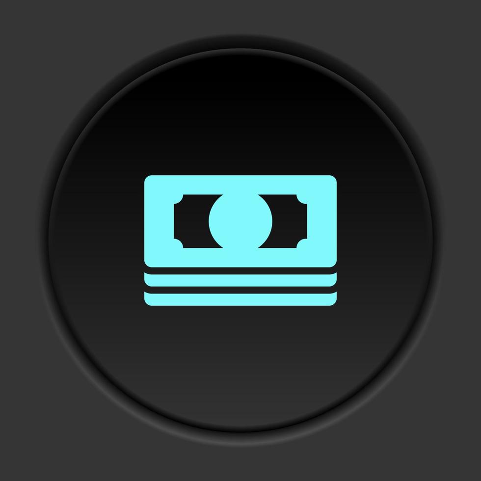 Round button icon, Bags, shopping. Button banner round, badge interface for application illustration on dark background vector