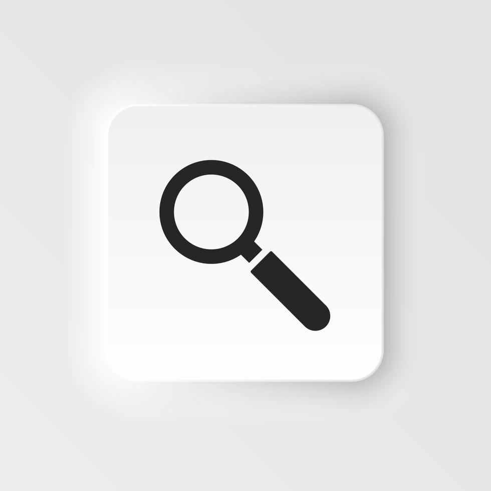 Search, loupe icon - Vector. Simple element illustration from UI concept. Search, loupe icon neumorphic style vector icon .