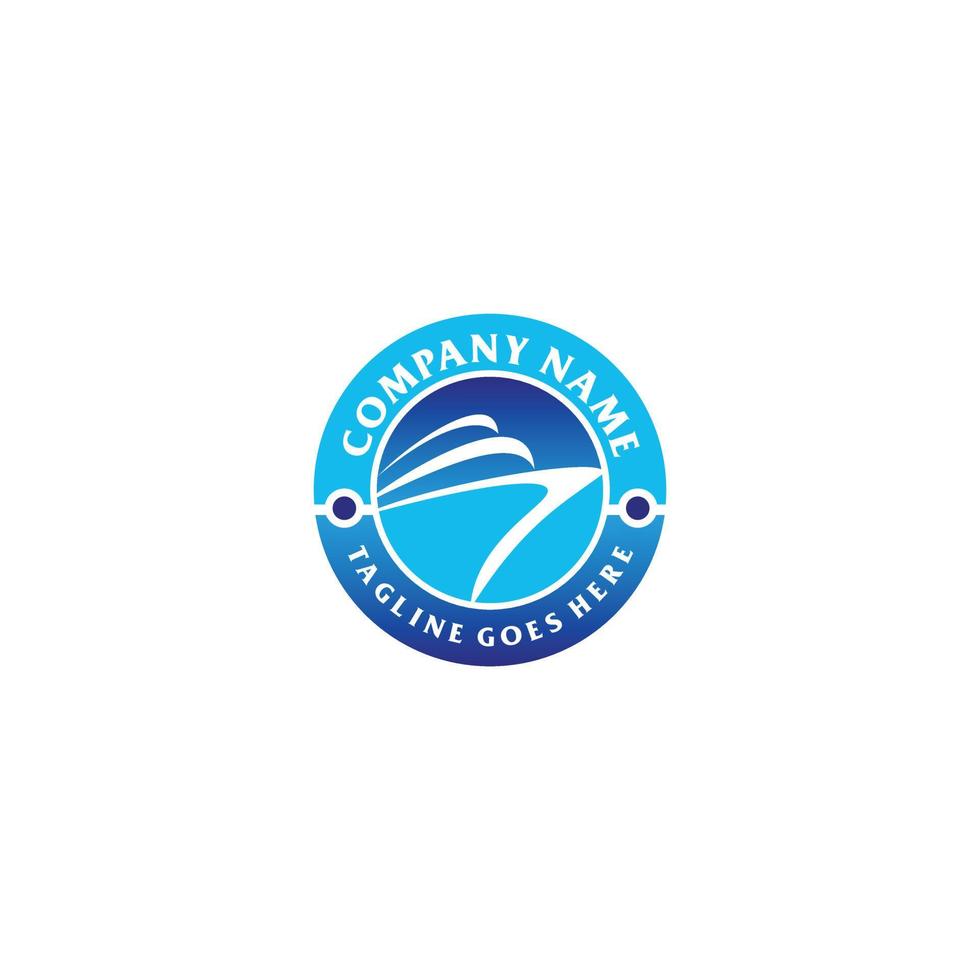 Simple logo sailing boat design. Cruise logo vector template. Eps 10.