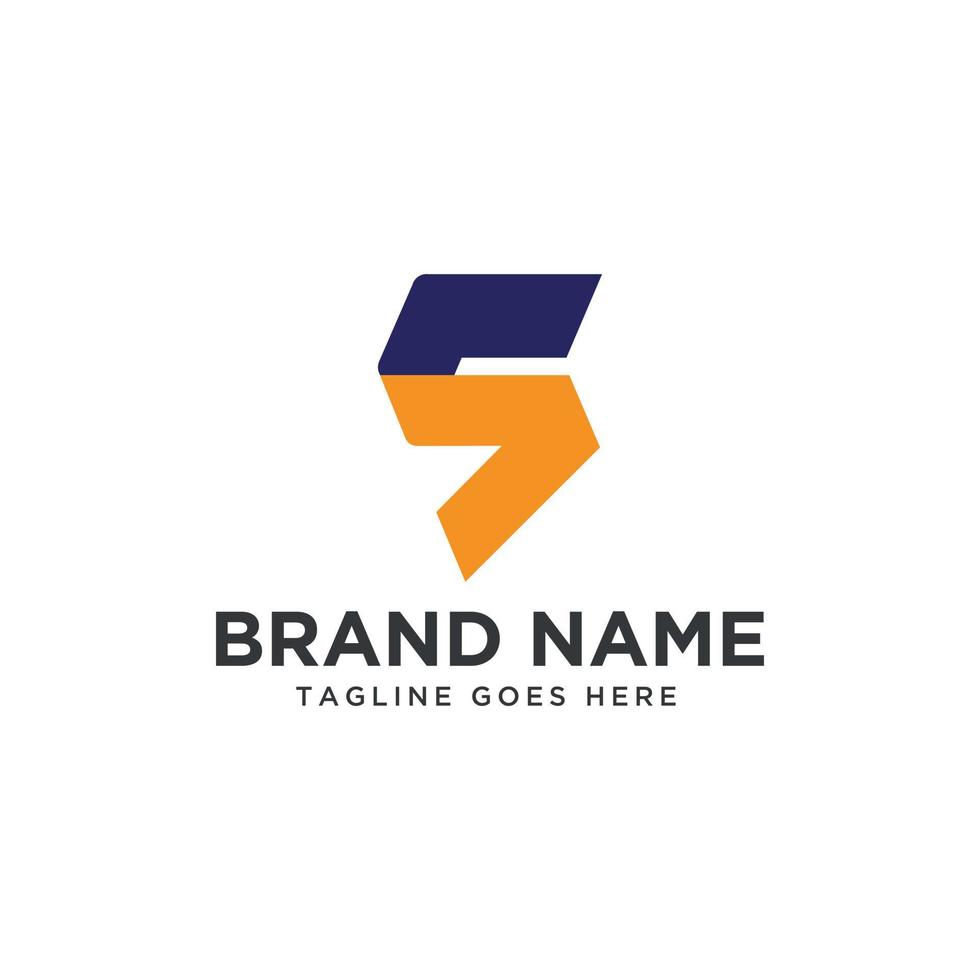 Modern number 5 or letter S logo design template. EPS10. vector