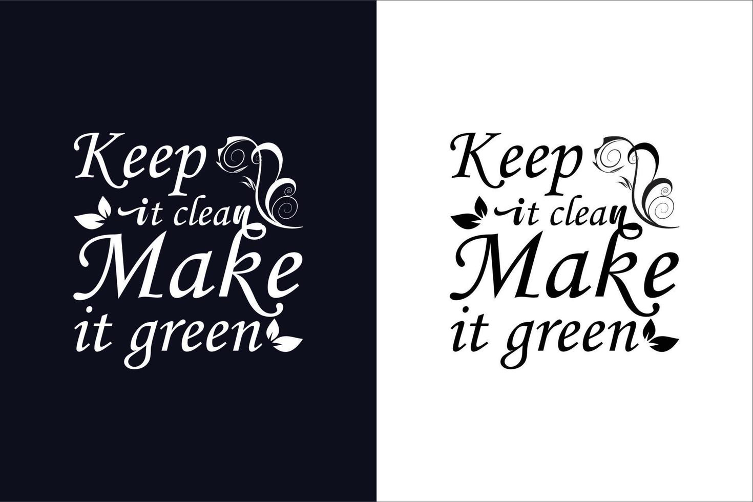 Keep it Clean. Happy Earth Day typography logo design template. vector