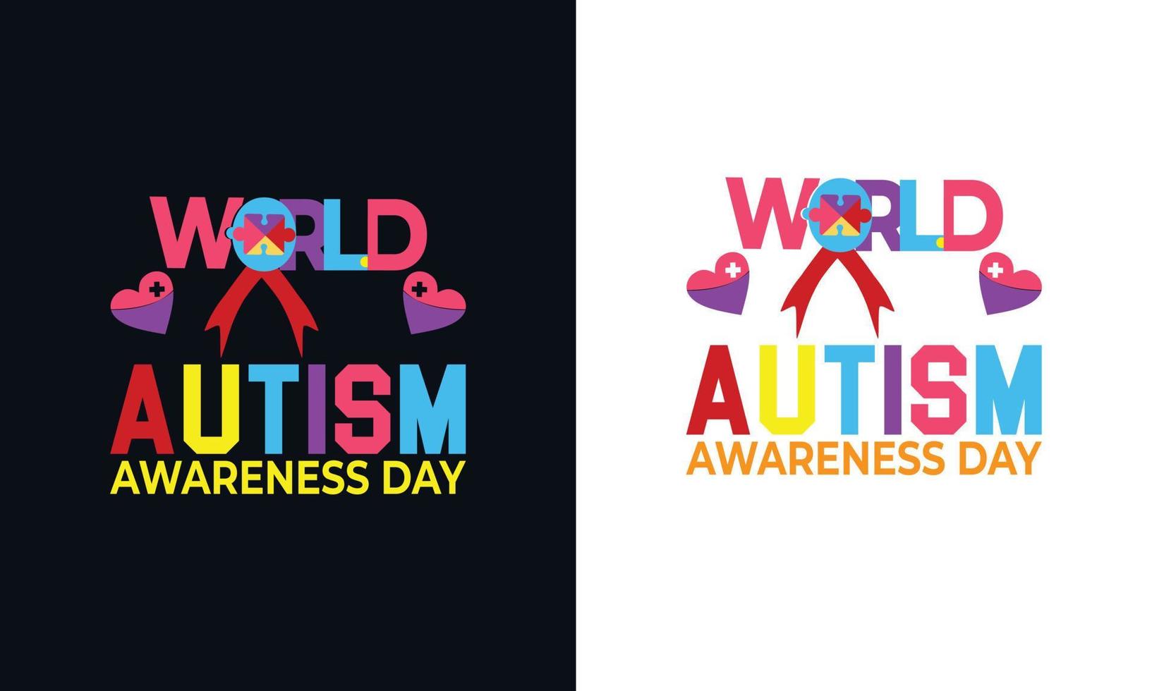 mundo autismo conciencia día. autismo camiseta diseño vector